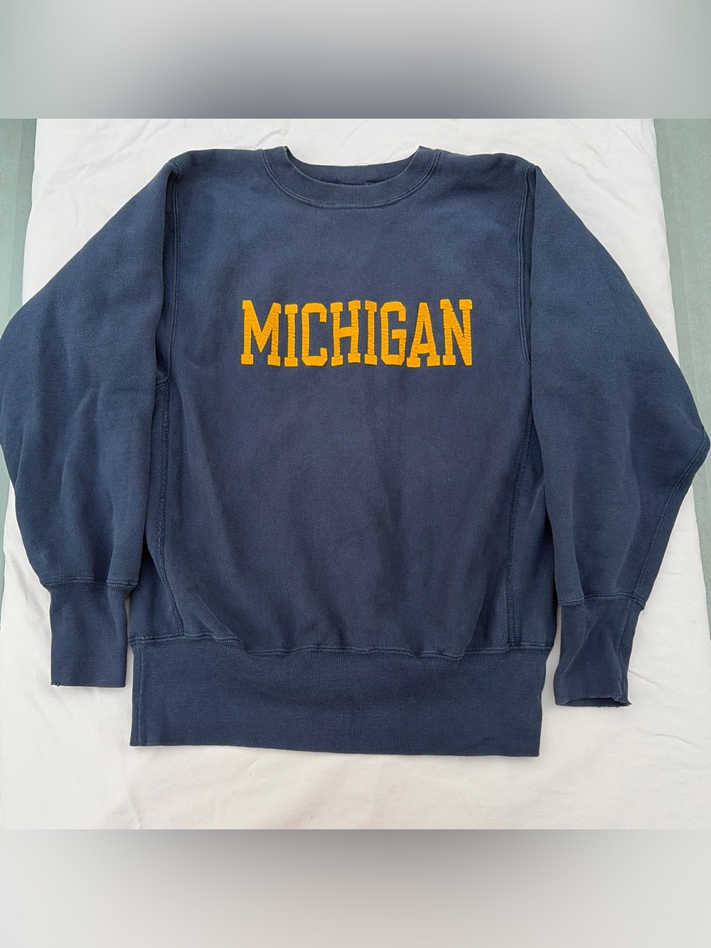Vintage 90s Champion Reverse Weave Navy Michigan Sweatshirt